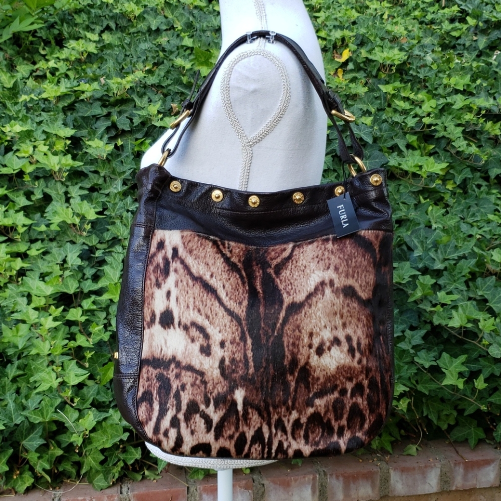 Furla leopard print purse